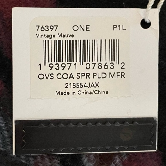 Coach Sporty Plaid Print Oversized Muffler in Vintage Mauve - Picture 8 of 8